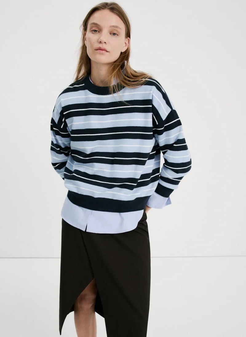 مانجو Knit striped sweater